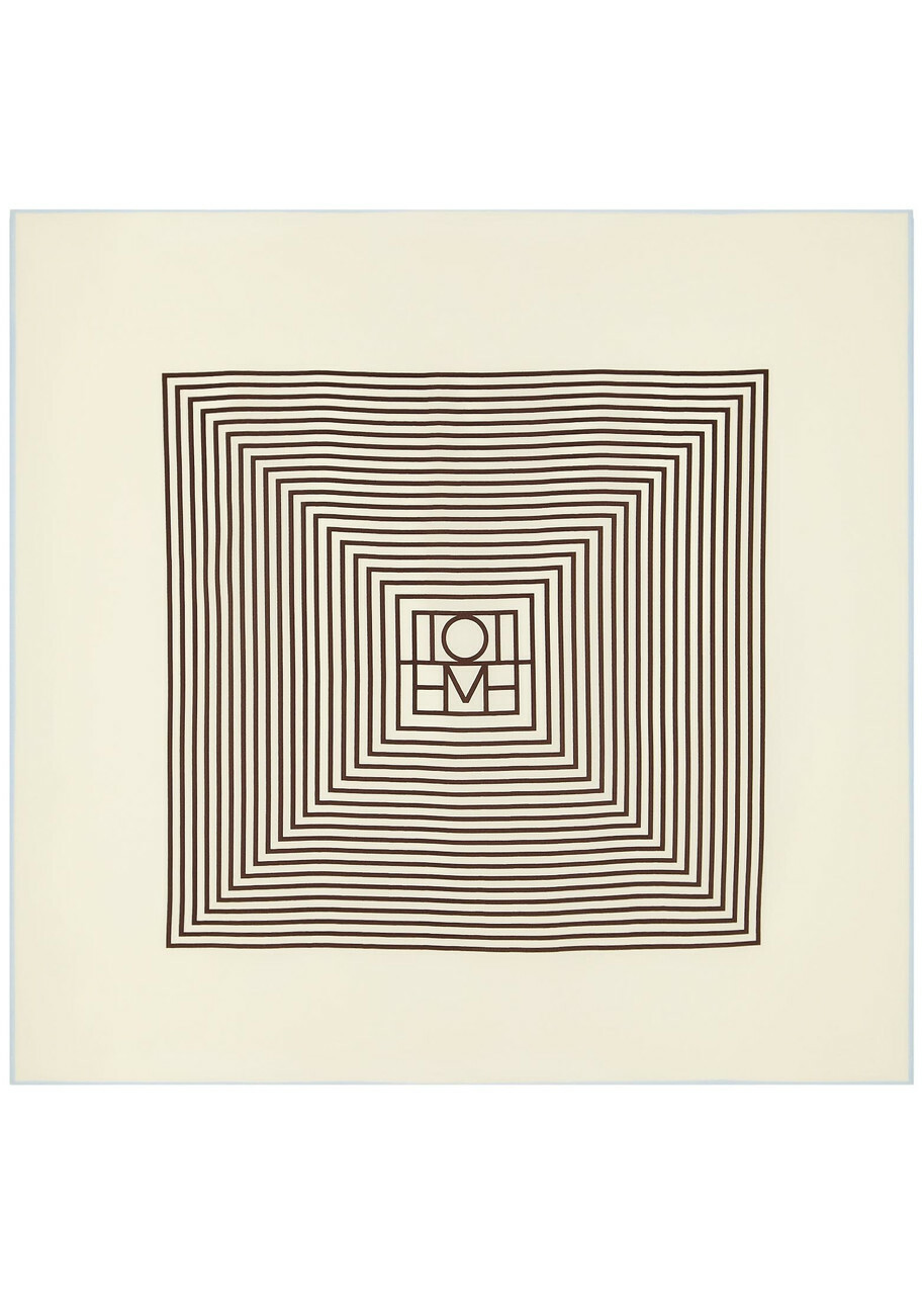 Toteme Logo-print Silk Scarf - Light Brown - One Size