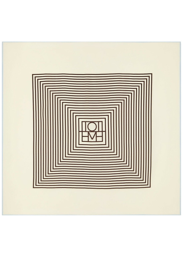 Photo: Toteme Logo-print Silk Scarf - Light Brown - One Size