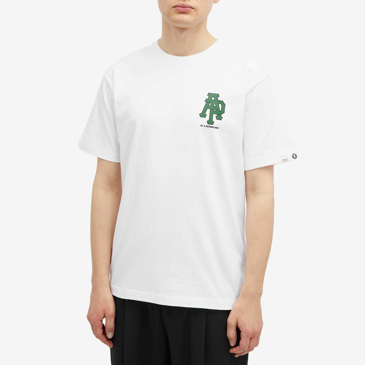 Men's AAPE AP Logo T-Shirt in White AAPE by A Bathing Ape