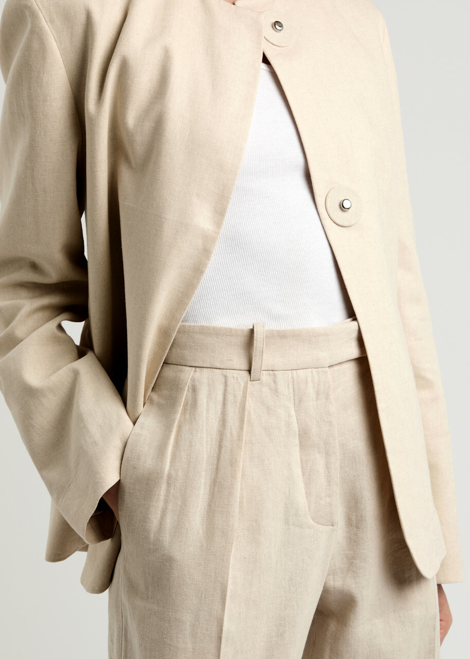 16 Arlington Alix Straight-leg Woven Trousers Cream