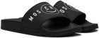 Moschino Black Smiley Edition Logo Pool Slides