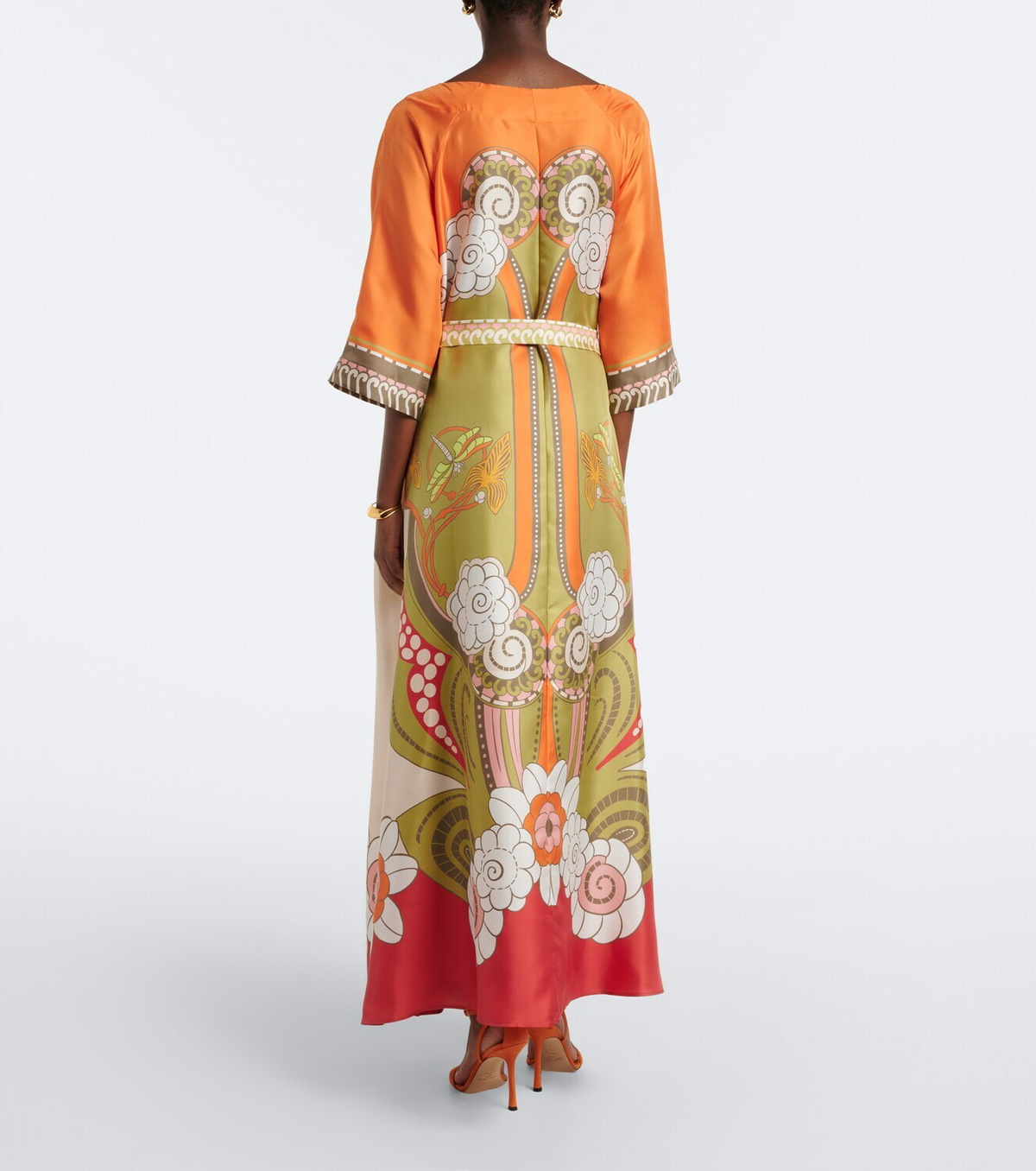 La DoubleJ Muumuu printed silk twill maxi dress