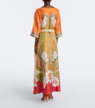 La DoubleJ Muumuu printed silk twill maxi dress