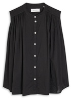 Skall Studio Louise Pleated Cotton Blouse Black