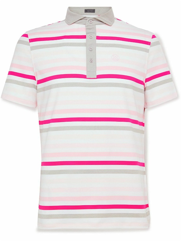Photo: G/FORE - Slim-Fit Striped Tech-Jersey Golf Polo Shirt - Pink