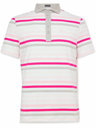 G/FORE - Slim-Fit Striped Tech-Jersey Golf Polo Shirt - Pink