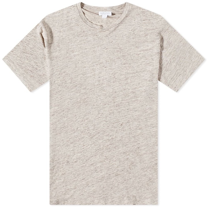 Photo: Sunspel Men's Linen T-Shirt in Oatmeal Melange