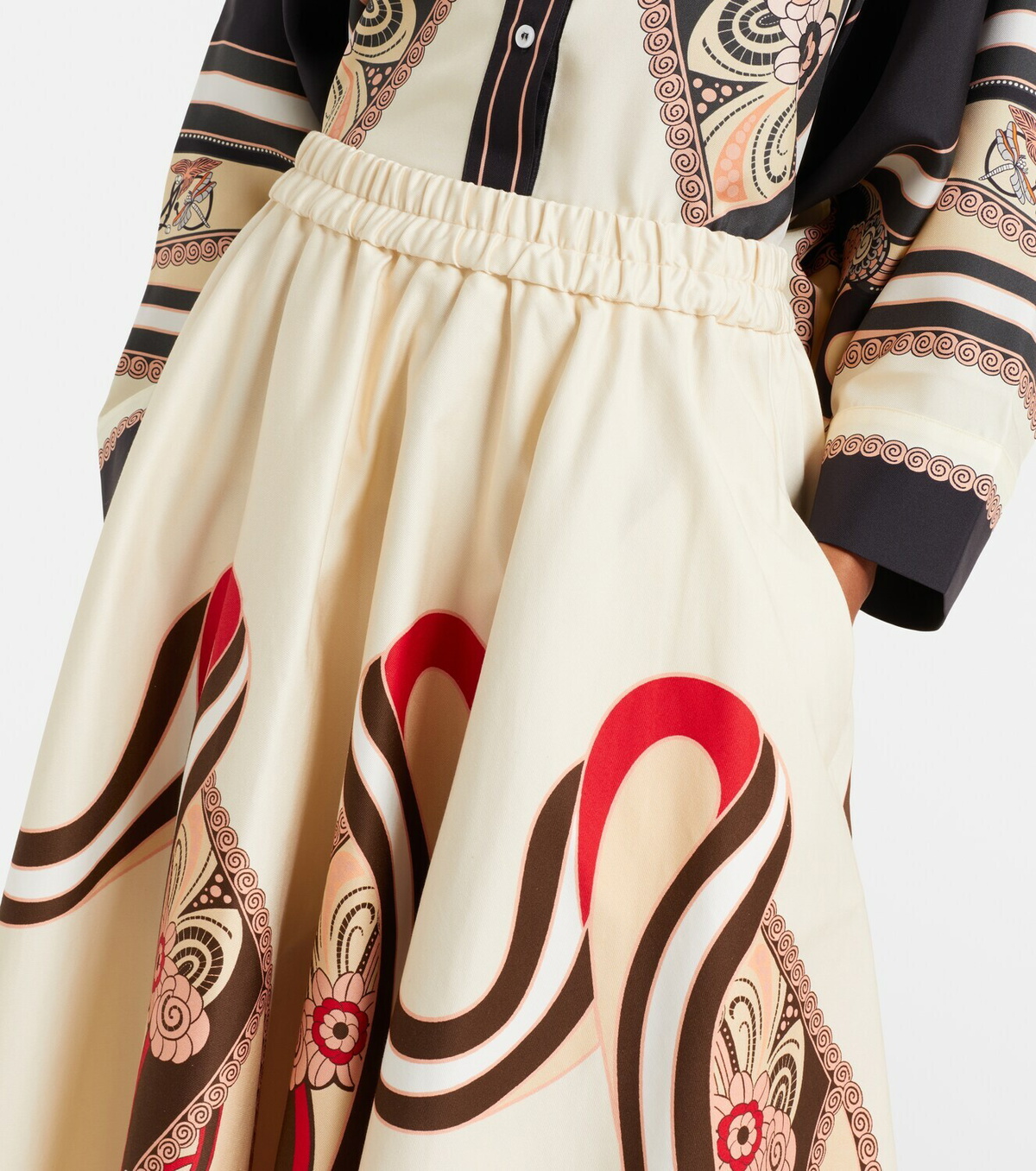 La DoubleJ Ballerina cotton gabardine midi skirt