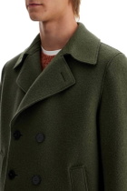 HARRIS WHARF LONDON double-breasted woolen caban Green