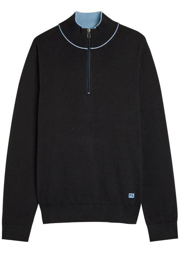 Photo: PS Paul Smith Half-zip Fine Cotton-knit Jumper Navy