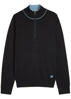 PS Paul Smith Half-zip Fine Cotton-knit Jumper Navy