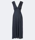 Dôen Tahlia polka dot silk-blend midi dress