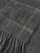 Dunhill - Fringed Checked Cashmere Scarf