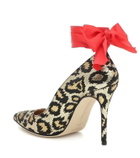 Alessandra Rich Leopard-print jacquard pumps
