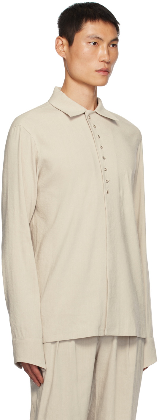 Hyein Seo Beige Button Shirt