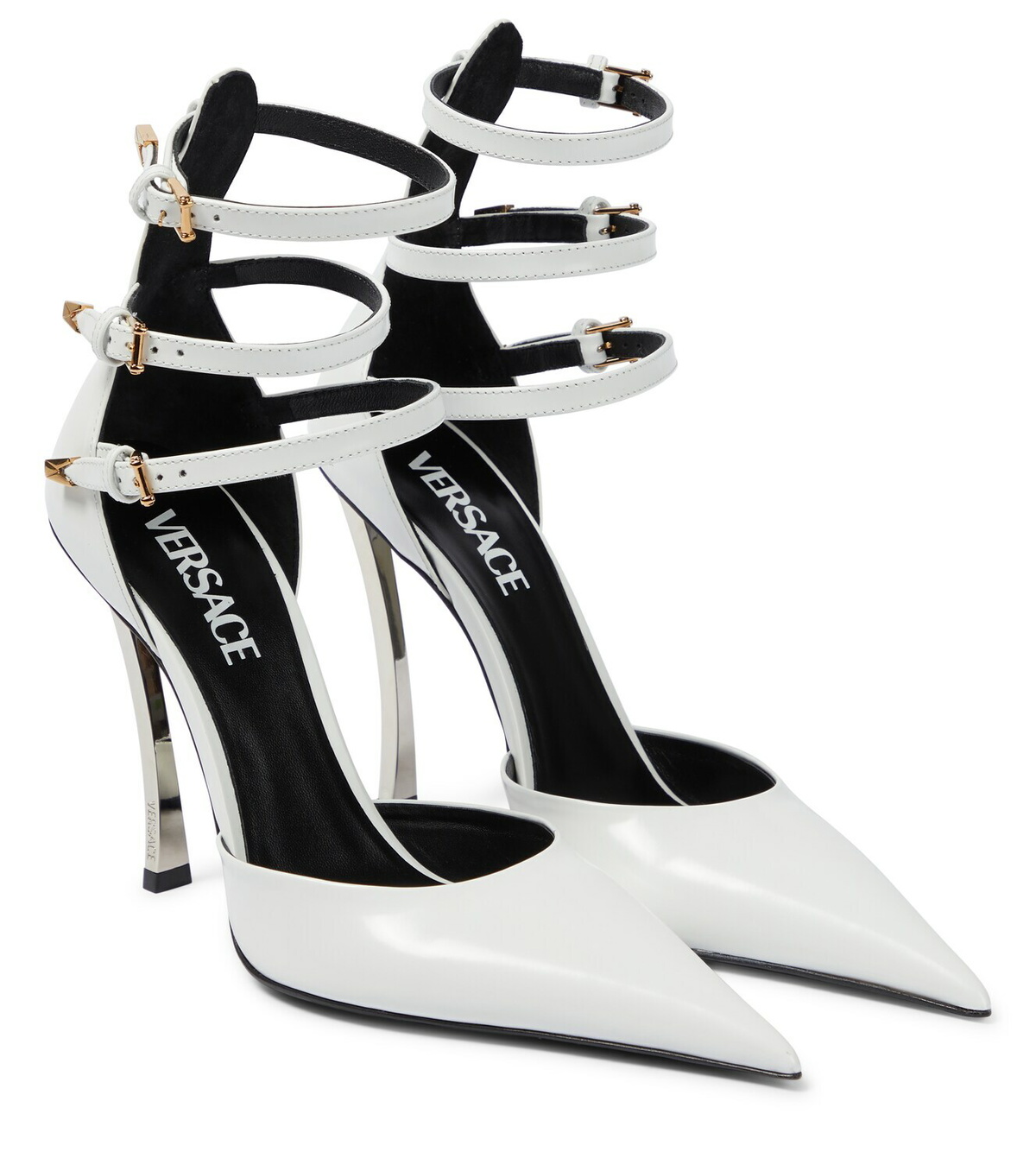 Versace - Pin-Point buckled leather pumps Versace