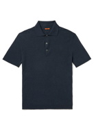 Barena - Ribbed Linen and Cotton-Blend Polo Shirt - Blue