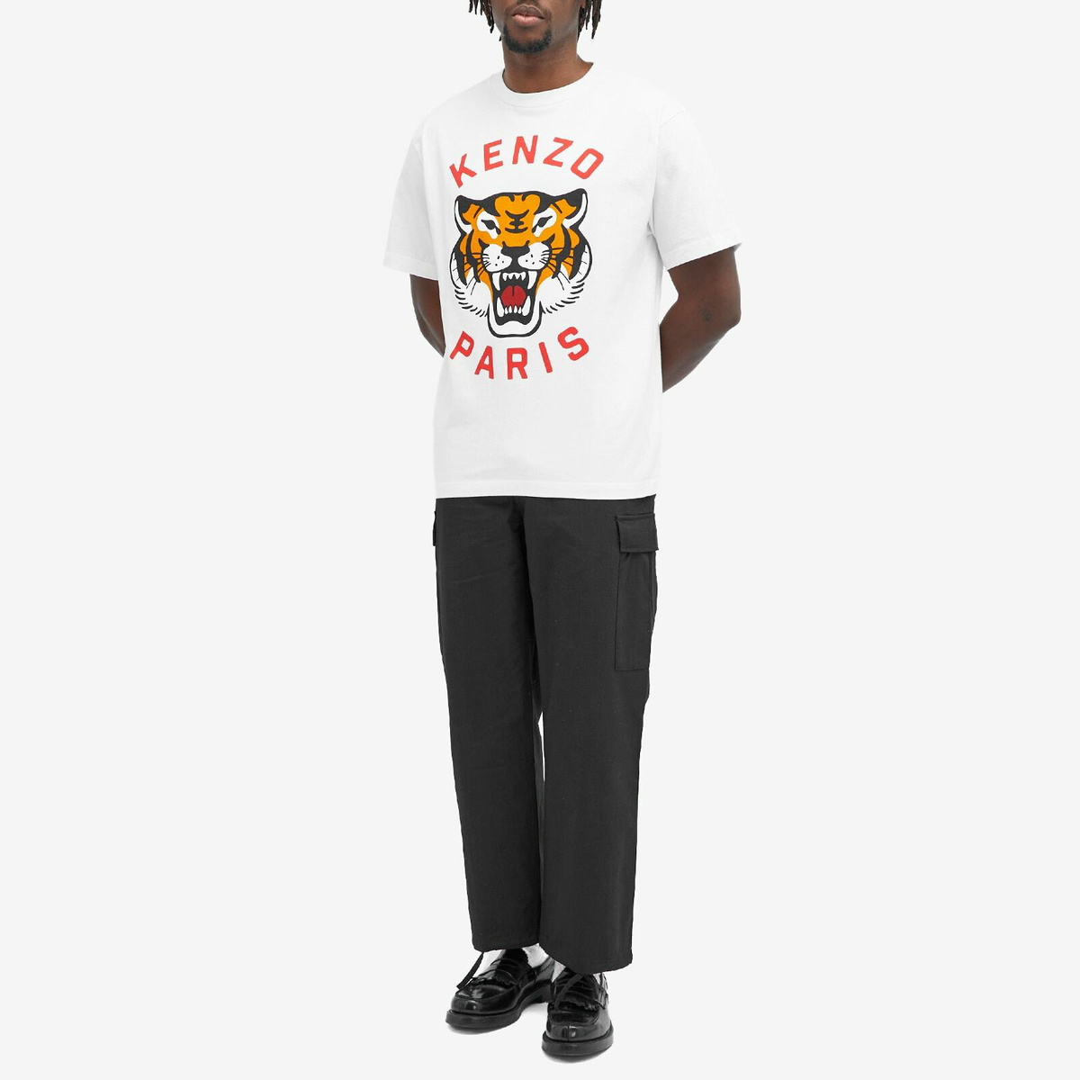 Kenzo Men's Lucky Tiger Oversized T-Shirt in Off White Kenzo