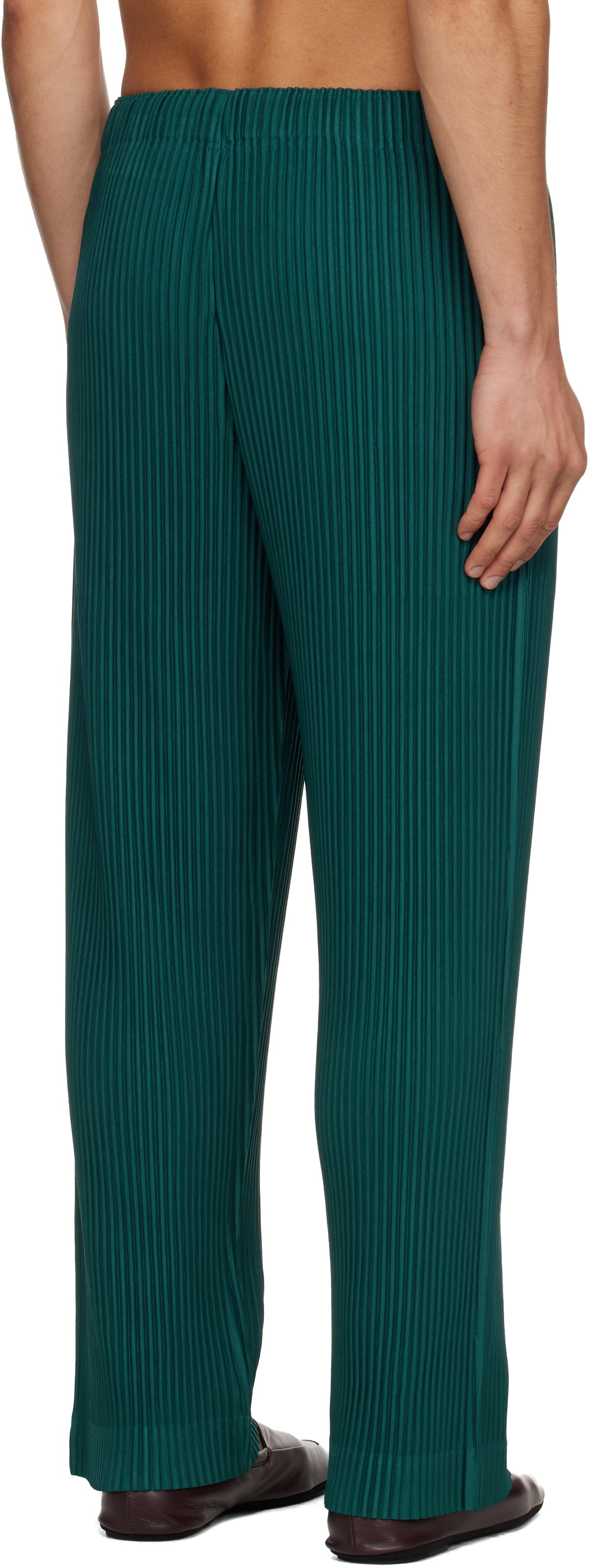 HOMME PLISSE ISSEY MIYAKE パンツ 1 HOMME PLISSÉ ISSEY MIYAKE Green Color Pleats 1 Trousers Homme