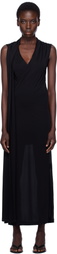 TOTEME Black Overlapped Scarf Maxi Dress