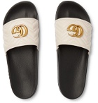 Gucci - Pursuit Logo-Embellished Quilted Leather Slides - White