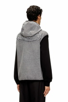 Diesel Sleeveless zip-up hoodie - Sweaters Mens in Grey