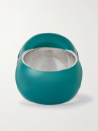 Bottega Veneta - Silver and Enamel Ring - Blue
