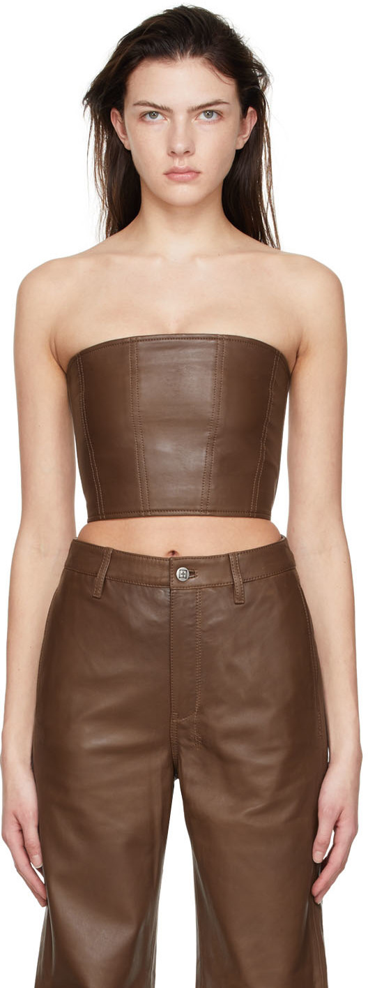 Ksubi Brown Leather Top Ksubi Ksubi Brown Leather Top Ksubi