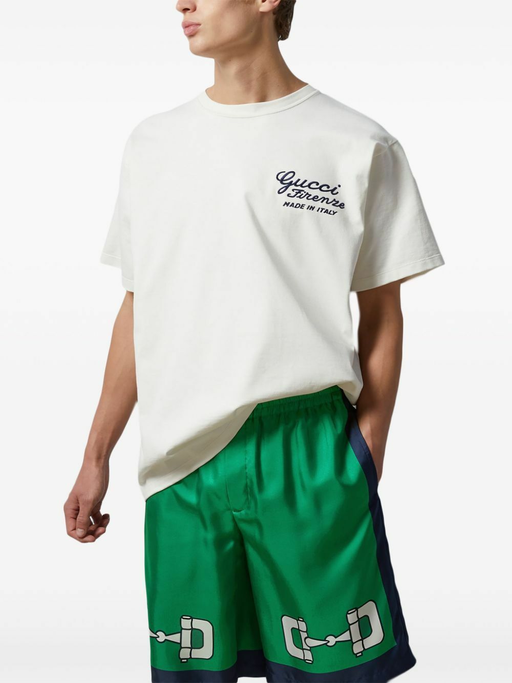 【可愛い♪】GUCCI Embroidered Cotton Jersey Short Sleeve Cotton jersey T-shirt with embroidery in white | GUCCI® CA
