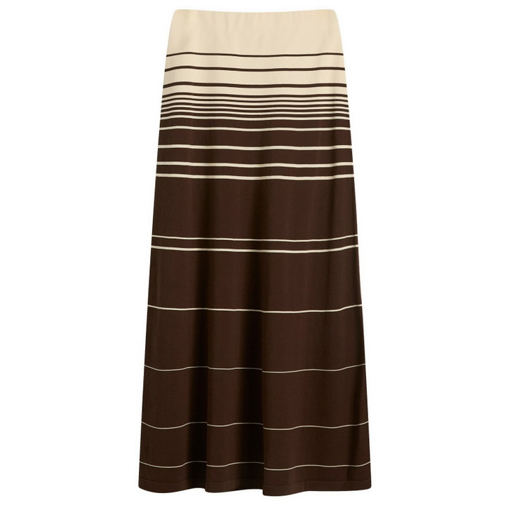 Photo: Faithfull The Brand Women's Casia Maxi Skirt in Accordion Stripe Brown Beige
