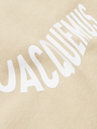 Jacquemus - Logo-Print Organic Cotton-Jersey Hoodie - Neutrals