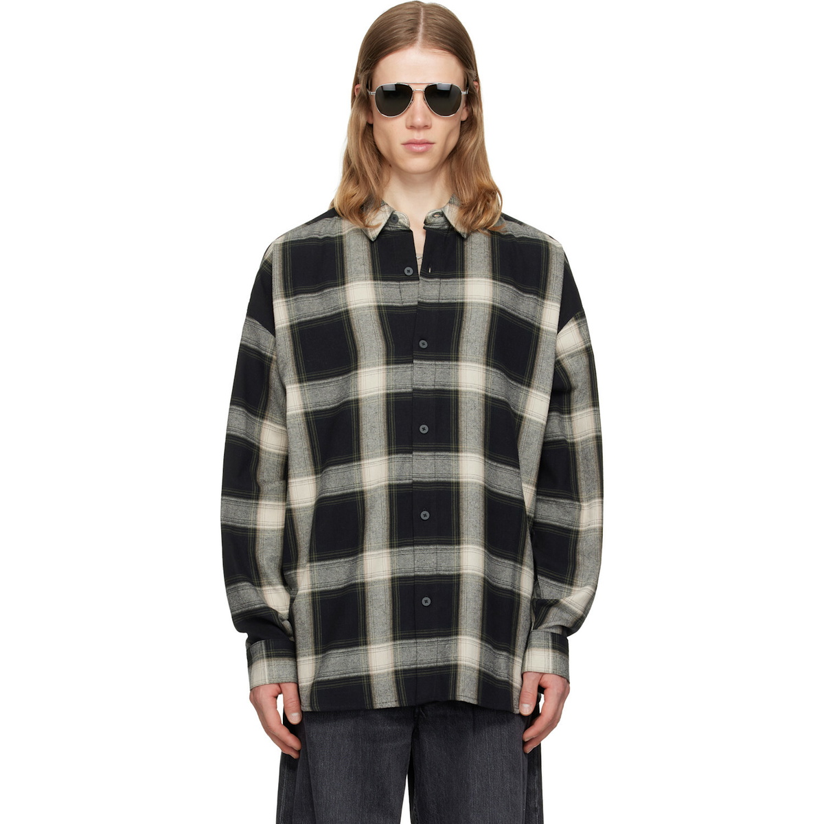 Fear of God ESSENTIALS Black & White Button Up Shirt