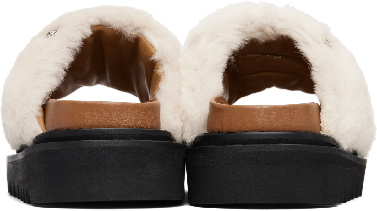 Toga Pulla White Fur Concho Slippers