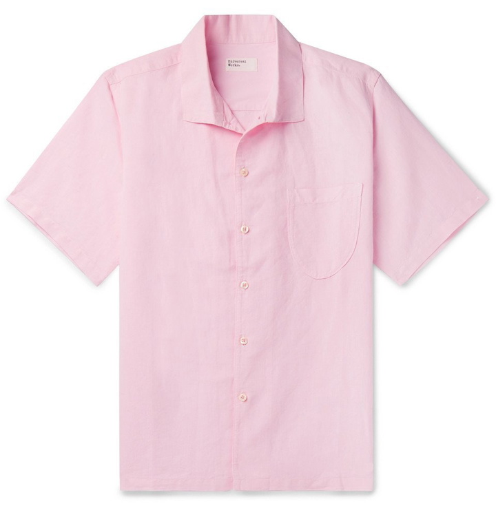 Photo: Universal Works - Overdyed Linen and Cotton-Blend Shirt - Pink