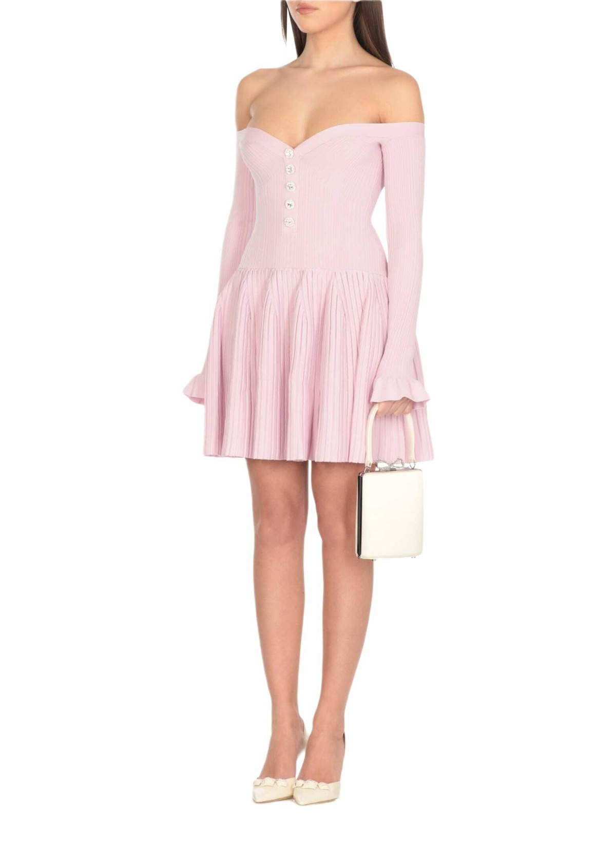 self-portrait Ribbed Knit Mini Dress Self-Portrait self-portrait Ribbed Knit Mini Dress Self-Portrait