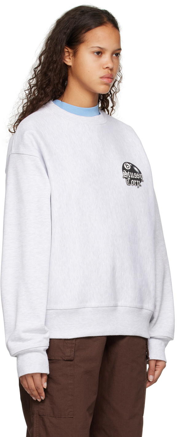 Stüssy Gray 8 Ball Corp. Sweatshirt Stussy