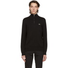 Lacoste Black Tricot Half-Zip Sweatshirt