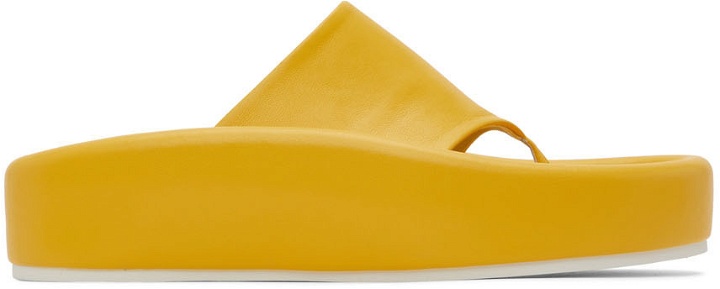 Photo: MM6 Maison Margiela Yellow Wedge Sandals