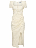 SELF-PORTRAIT Buttoned Lace Short Sleeve Midi Dress