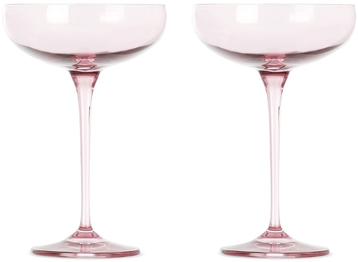 Photo: Estelle Colored Glass Pink Champagne Coupe Glasses, 8.25 oz
