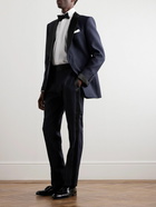 TOM FORD - Straight-Leg Wool and Silk-Blend Tuxedo Trousers - Blue