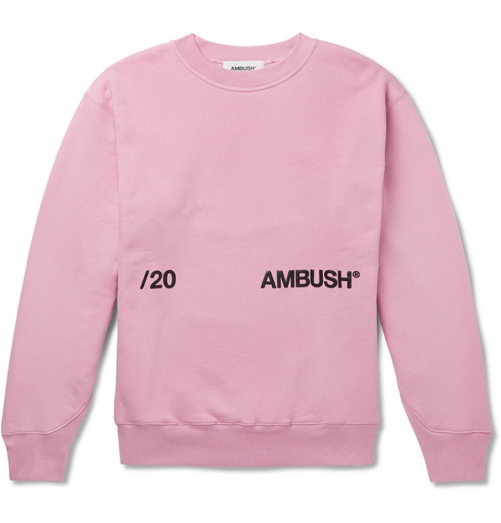 Photo: AMBUSH® - Logo-Print Fleece-Back Cotton-Jersey Sweatshirt - Pink