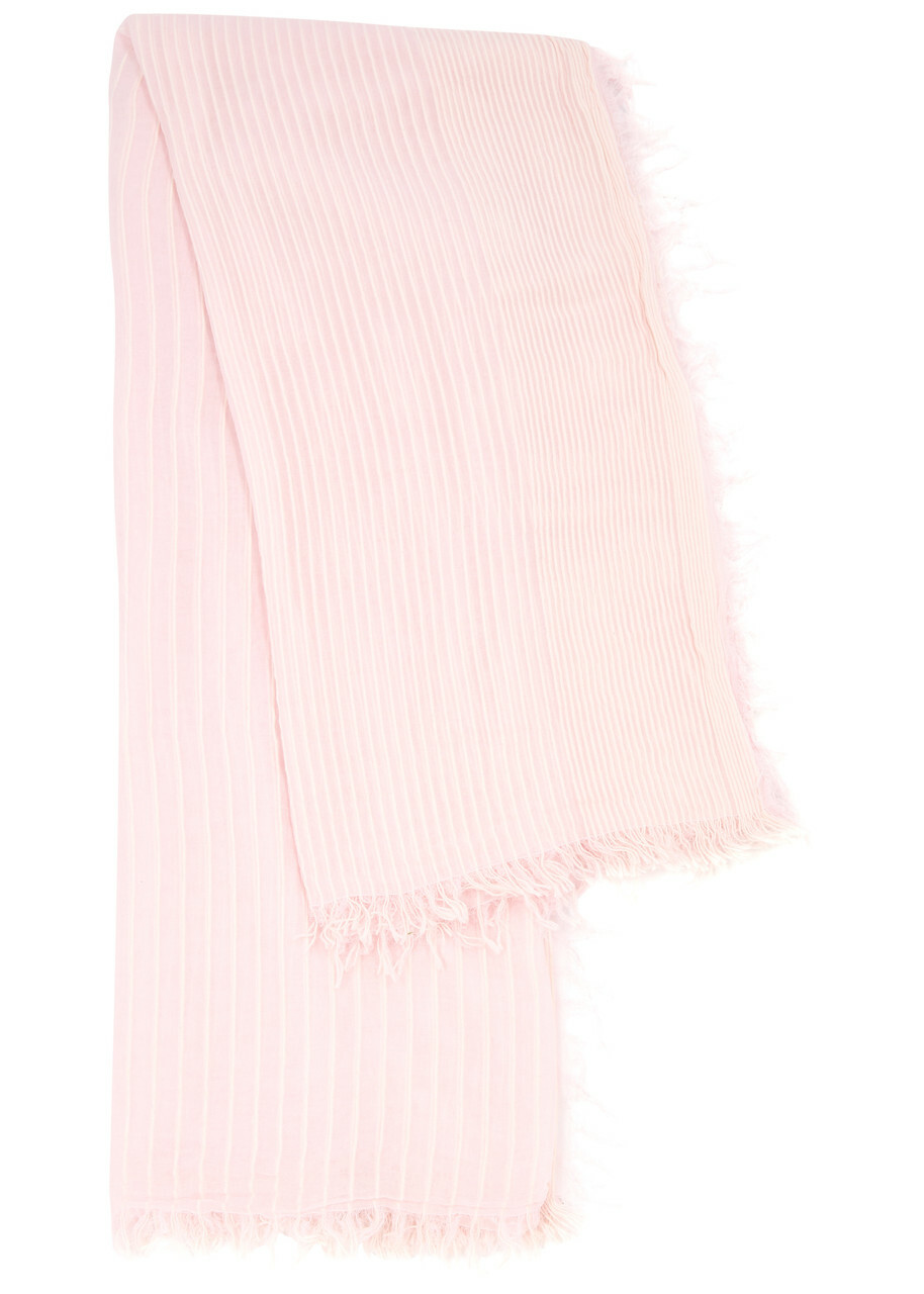 Eileen Fisher Striped Fine-knit Scarf - Pink - One Size