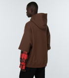 Marni - Checked-sleeve cotton hoodie
