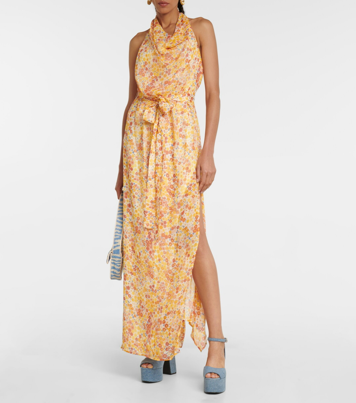 Staud - Adele floral cowl-neck maxi dress Staud