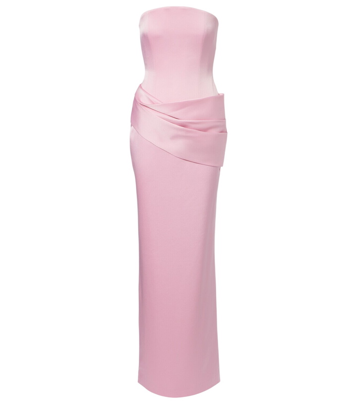 Photo: Alex Perry Draped satin crêpe bustier gown