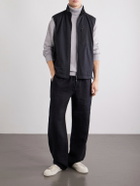 SEASE - Explorer Reversible Padded Wool-Blend Jersey and Micro-Ripstop Gilet - Gray