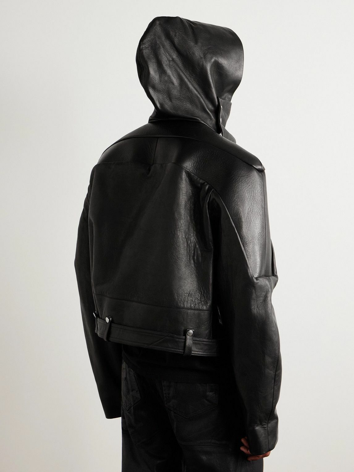 rick owens stooges レザージャケット Rick Owens - Stooges Cropped Belted Leather Jacket Rick Owens