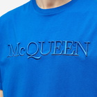 Alexander McQueen Men's Embroidered Logo T-Shirt in Electric Blue