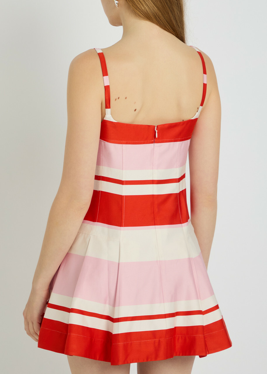 Simkhai Nelly Striped Woven Mini Dress Multicoloured